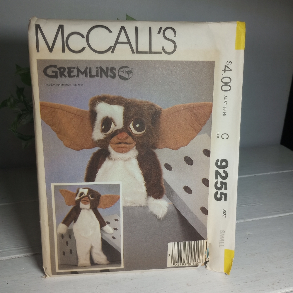 Vintage McCall's Sewing Pattern Gremlins Gizmo Costume 9255 Used Complete  1984